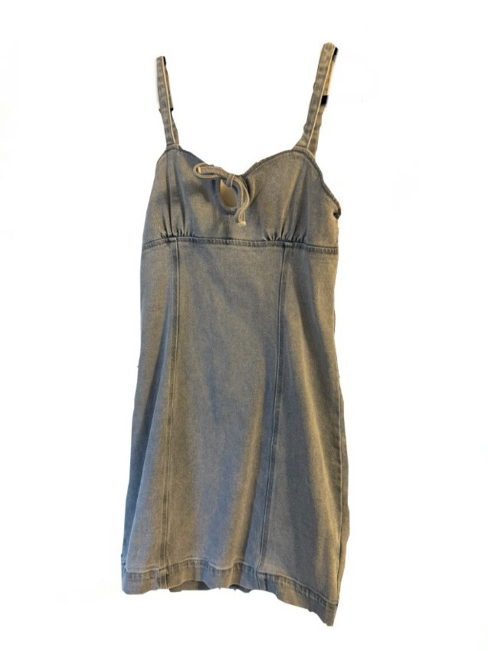Abercrombie & Fitch Light Blue Denim Mini Dress with Tie Straps